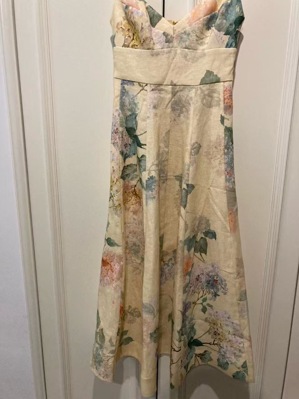 Zimmermann Floral Cream Midi Dress with Spaghetti Straps size 0 - Picture 5 of 9